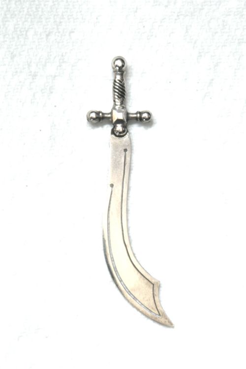 fig 1. Victorian Silver Bookmark (Scimitar) 1894