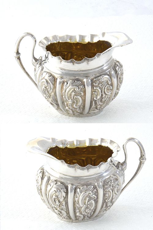 fig 3. Victorian Silver Sugar Bowl & Cream Jug 1891