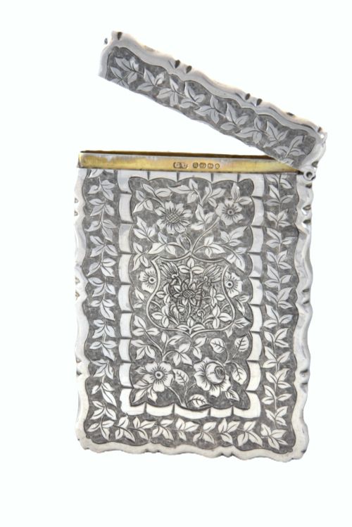 Victorian Silver Card Case 1887