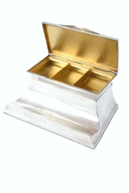 Asprey & Co. Solid Silver Double Inkwell / Stamp Box 1911