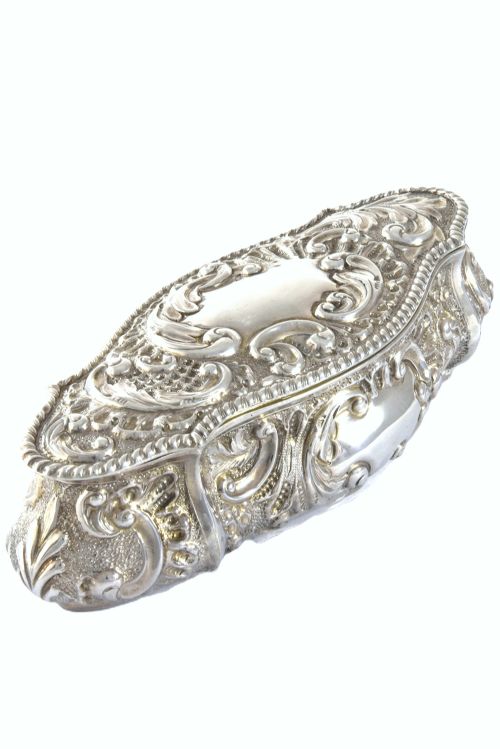 fig 1. Large Victorian Silver Trinket Box 1898
