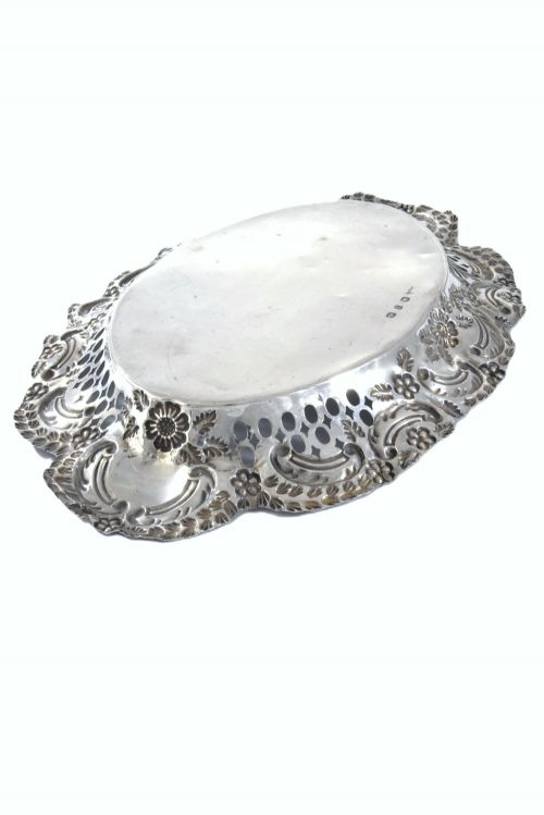 fig 2. Large Victorian Silver Pierced Dish 1897