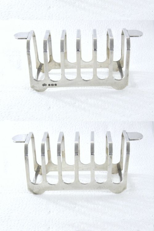 fig 3. Art Deco Silver Toast Rack (6 Slice) 1937