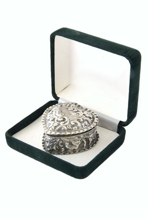 fig 4. Victorian Silver Heart-Shaped Pill Box – Chester 1896
