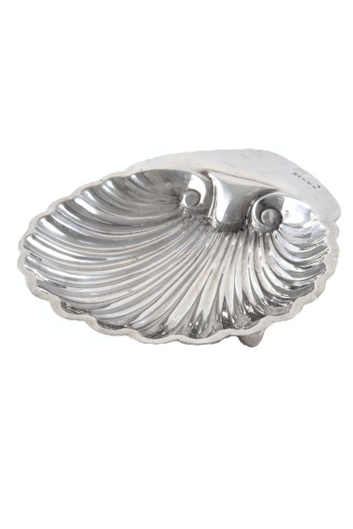 George V Silver Scallop-shaped Butter Dish 1912