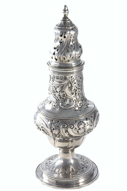 fig 1. Edwardian Silver Sugar Shaker 1909