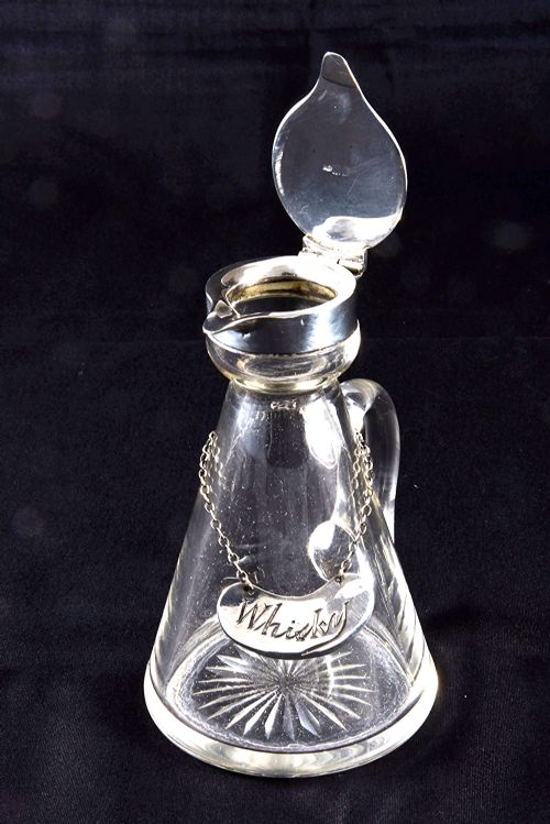 fig 4. Antique Silver Mounted Whisky Noggin & Label 1914