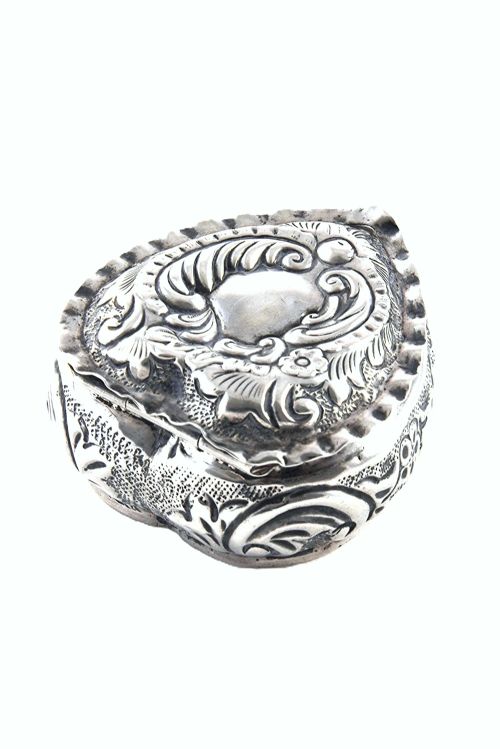 fig 4. Victorian Silver Heart-Shaped Pill Box 1900