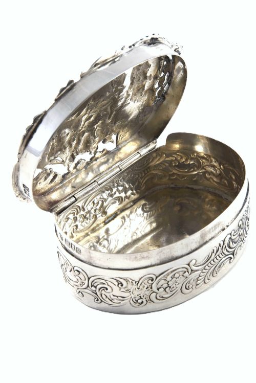 EDWARDIAN SILVER POTPOURRI BOX 1902 - ADDITIONAL PHOTO 2
