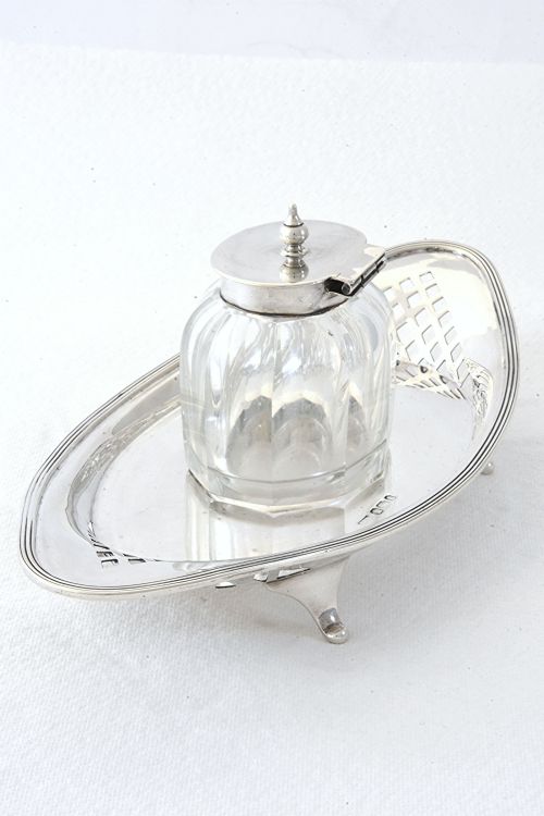 fig 1. Victorian Silver Inkwell & Stand 1897