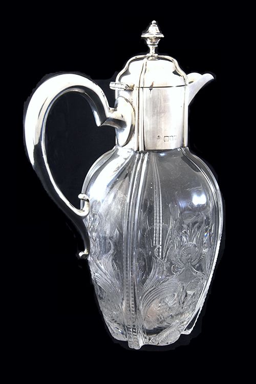 VICTORIAN SILVER MOUNTED CLARET JUG 1900 - ADDITIONAL PHOTO 1
