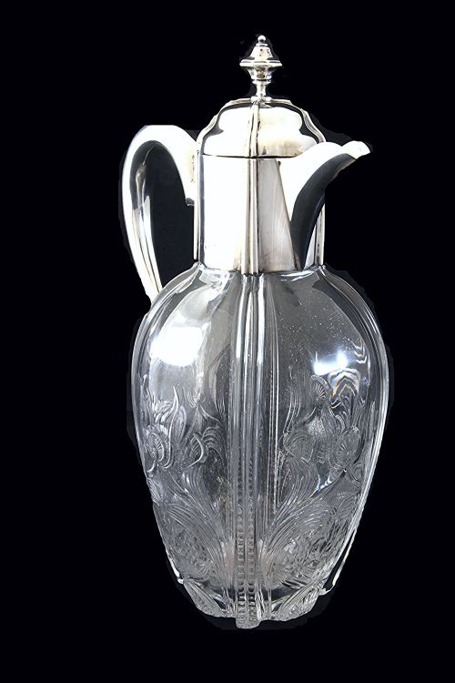 VICTORIAN SILVER MOUNTED CLARET JUG 1900 - ADDITIONAL PHOTO 2