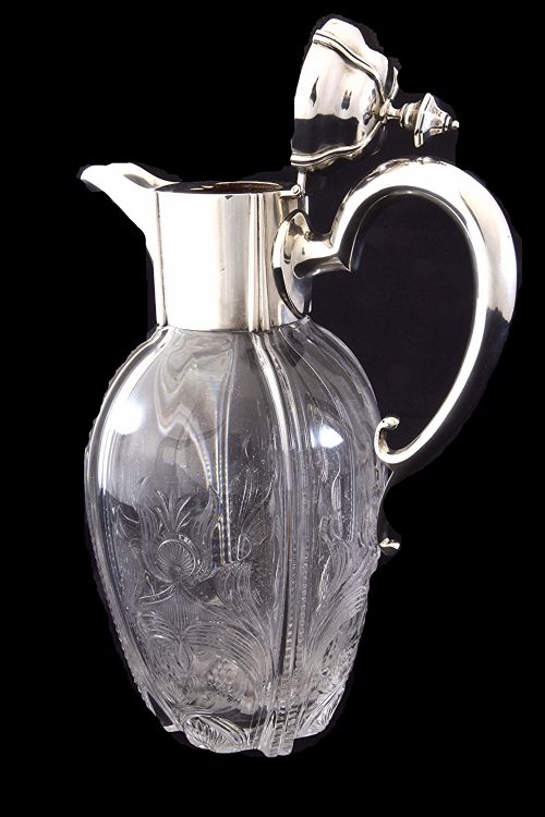 VICTORIAN SILVER MOUNTED CLARET JUG 1900 - ADDITIONAL PHOTO 3