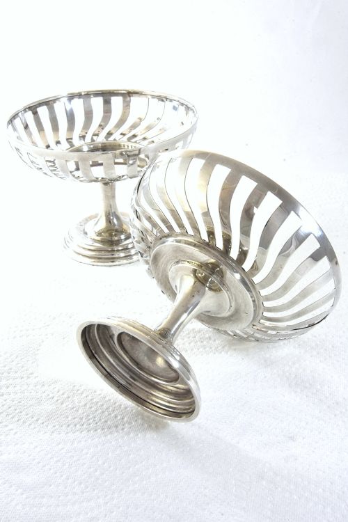 fig 3. Pair of Edwardian Silver Pedestal Bonbon Dishes 1908