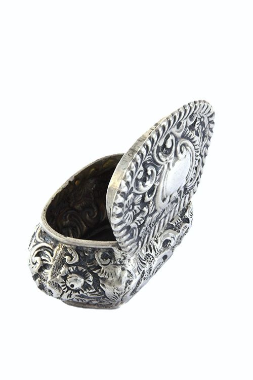 fig 3. Victorian Embossed Silver Pill Box 1898