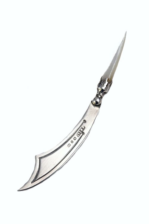 Victorian Antique Silver Bookmark – Scimitar -1898