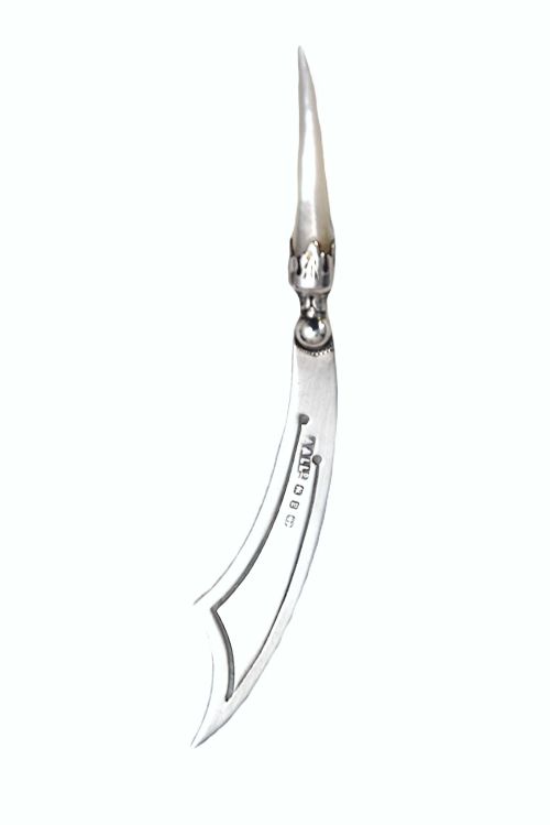 fig 4. Victorian Antique Silver Bookmark – Scimitar -1898
