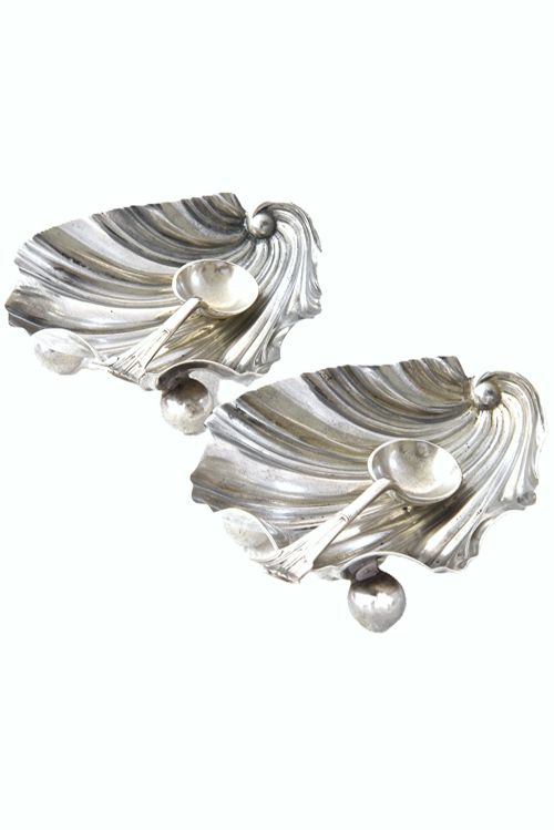 fig 1. Pair of Victorian Silver Salts 1897 (Boxed)