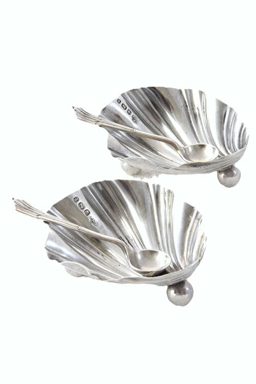 fig 2. Pair of Victorian Silver Salts 1897 (Boxed)