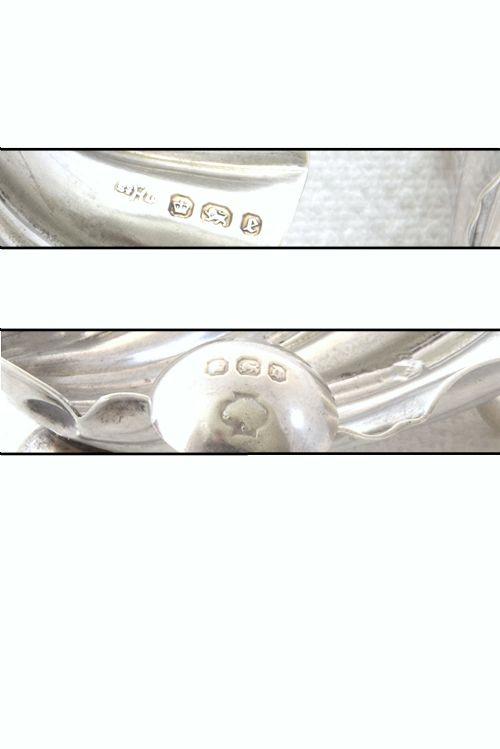 fig 3. Pair of Victorian Silver Salts 1897 (Boxed)