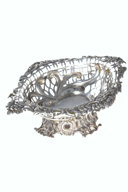 VICTORIAN SILVER BONBON DISH 1892 - ADDITIONAL PHOTO 1