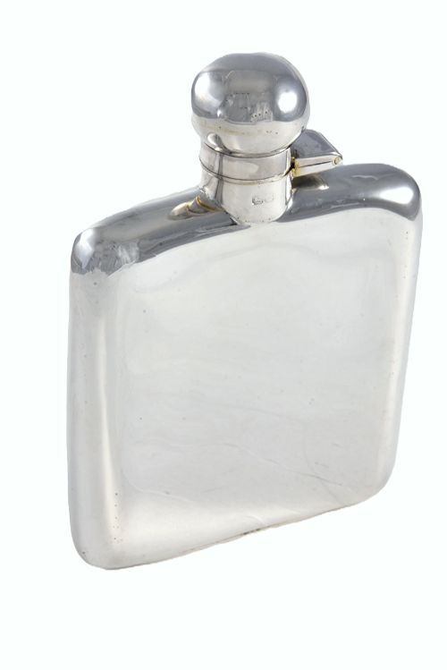 ANTIQUE SILVER HIP FLASK CHESTER 1920 - ADDITIONAL PHOTO 1