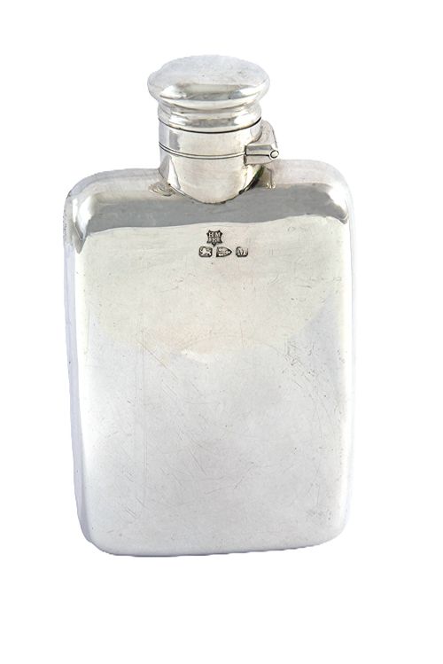 VICTORIAN SILVER HIP FLASK CHESTER 1895