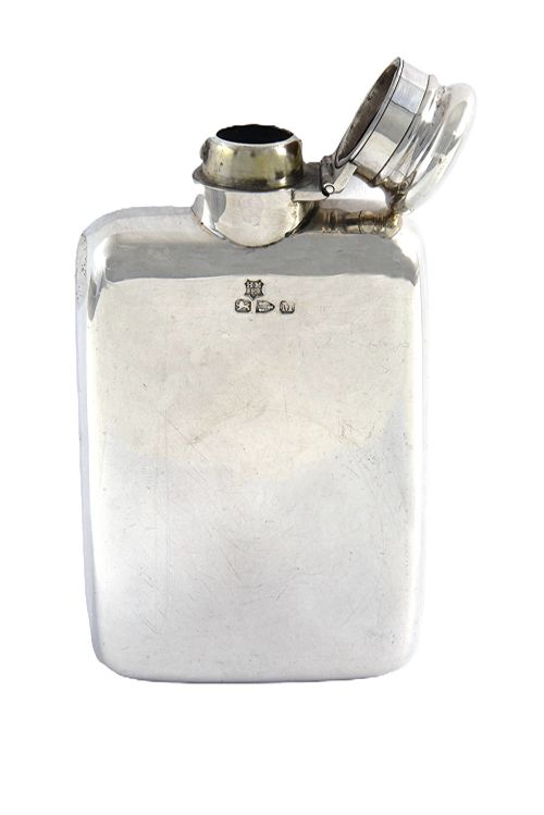 VICTORIAN SILVER HIP FLASK CHESTER 1895 - ADDITIONAL PHOTO 2