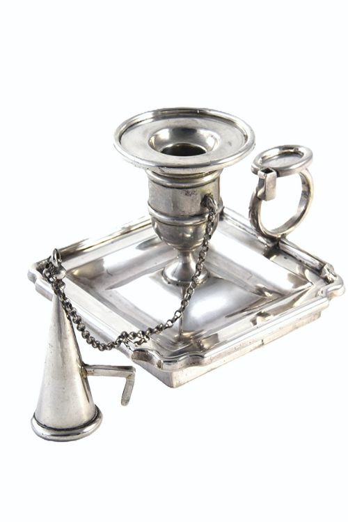 LARGE VICTORIAN SILVER DOUBLE INKSTAND WITH CHAMBERSTICK 1900 - ADDITIONAL PHOTO 4