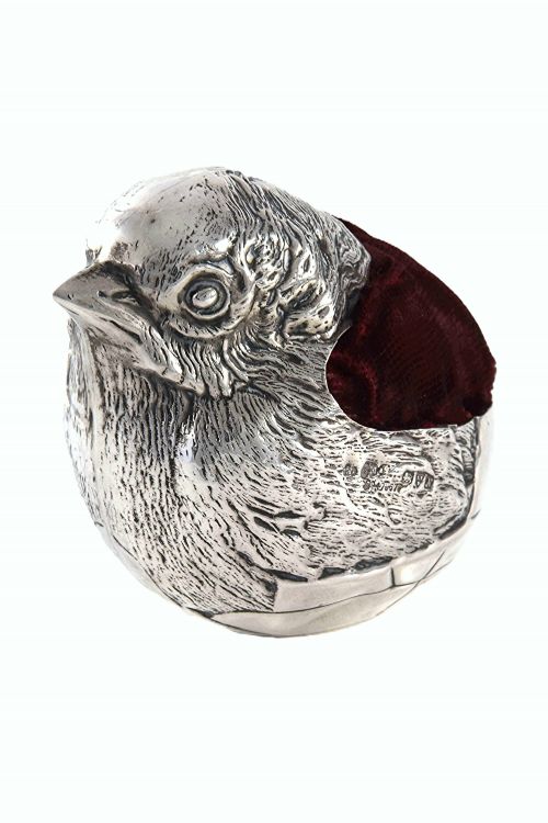 George V Silver Pin Cushion – Large Chick – Chester 1913