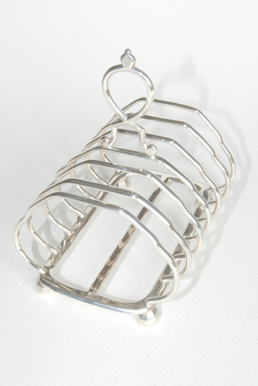 Edwardian Solid Silver 6 Slice Toast Rack 1906