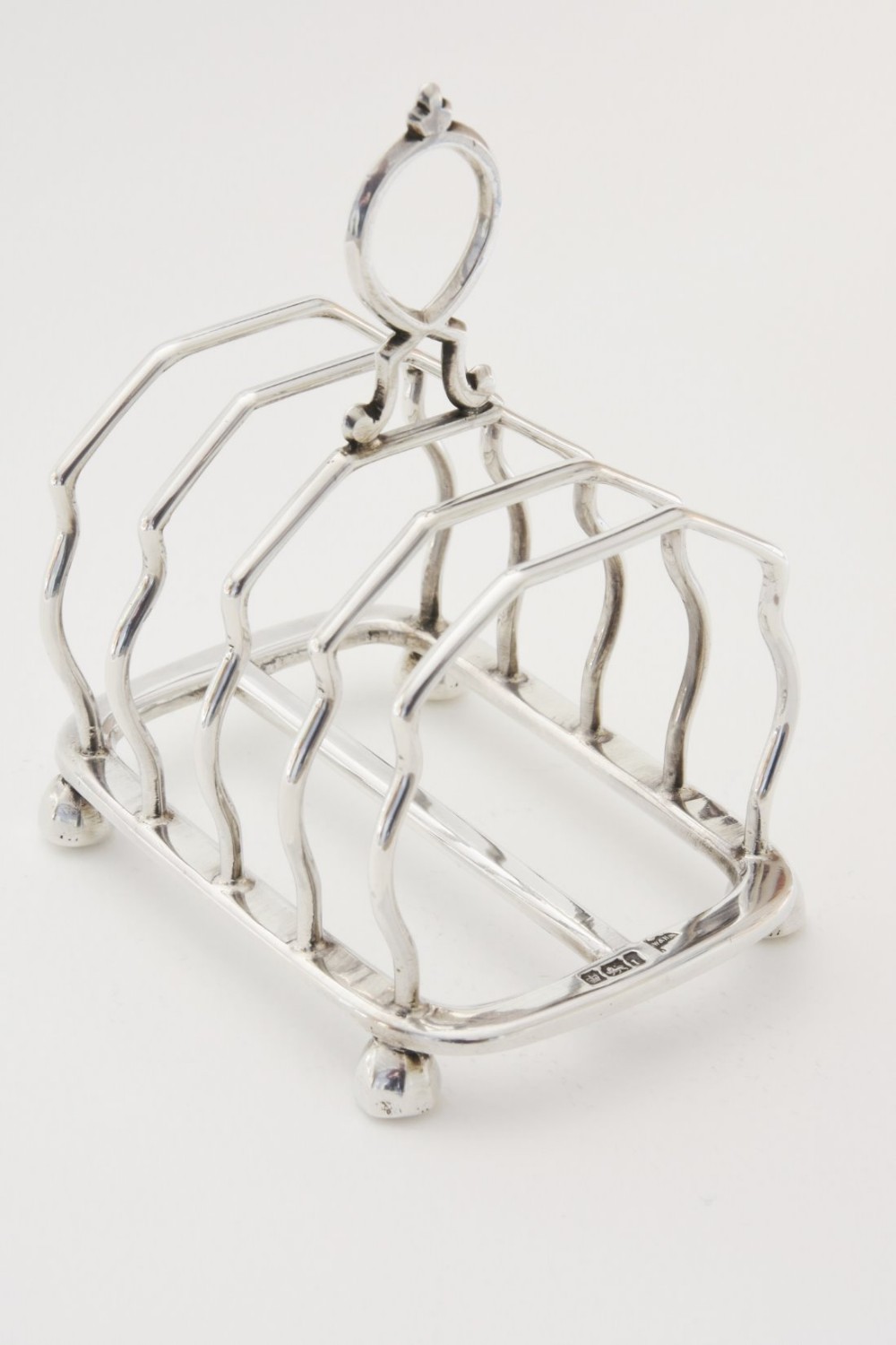 Silver Four Slice Solid Toast Rack 1901