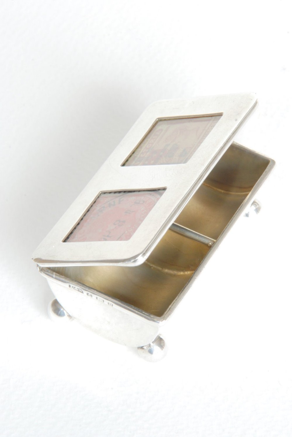 Victorian Silver Double Stamp Box 1901