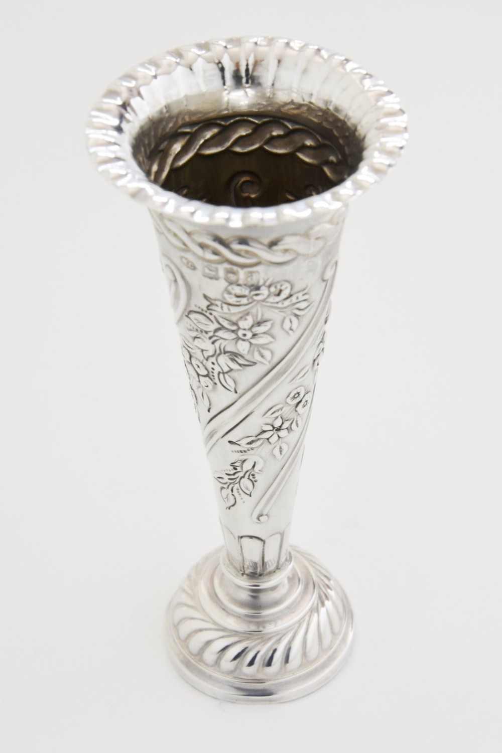 Victorian Solid Silver Vase - William Comyns -1896