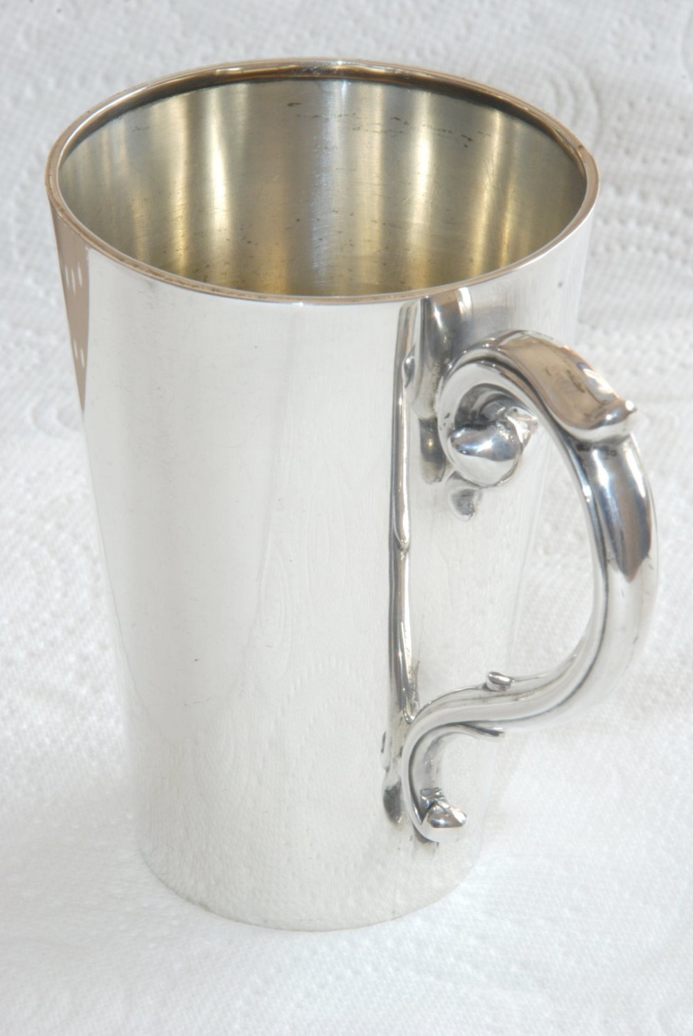 Solid Silver Edwardian Half Pint Tankard 1910