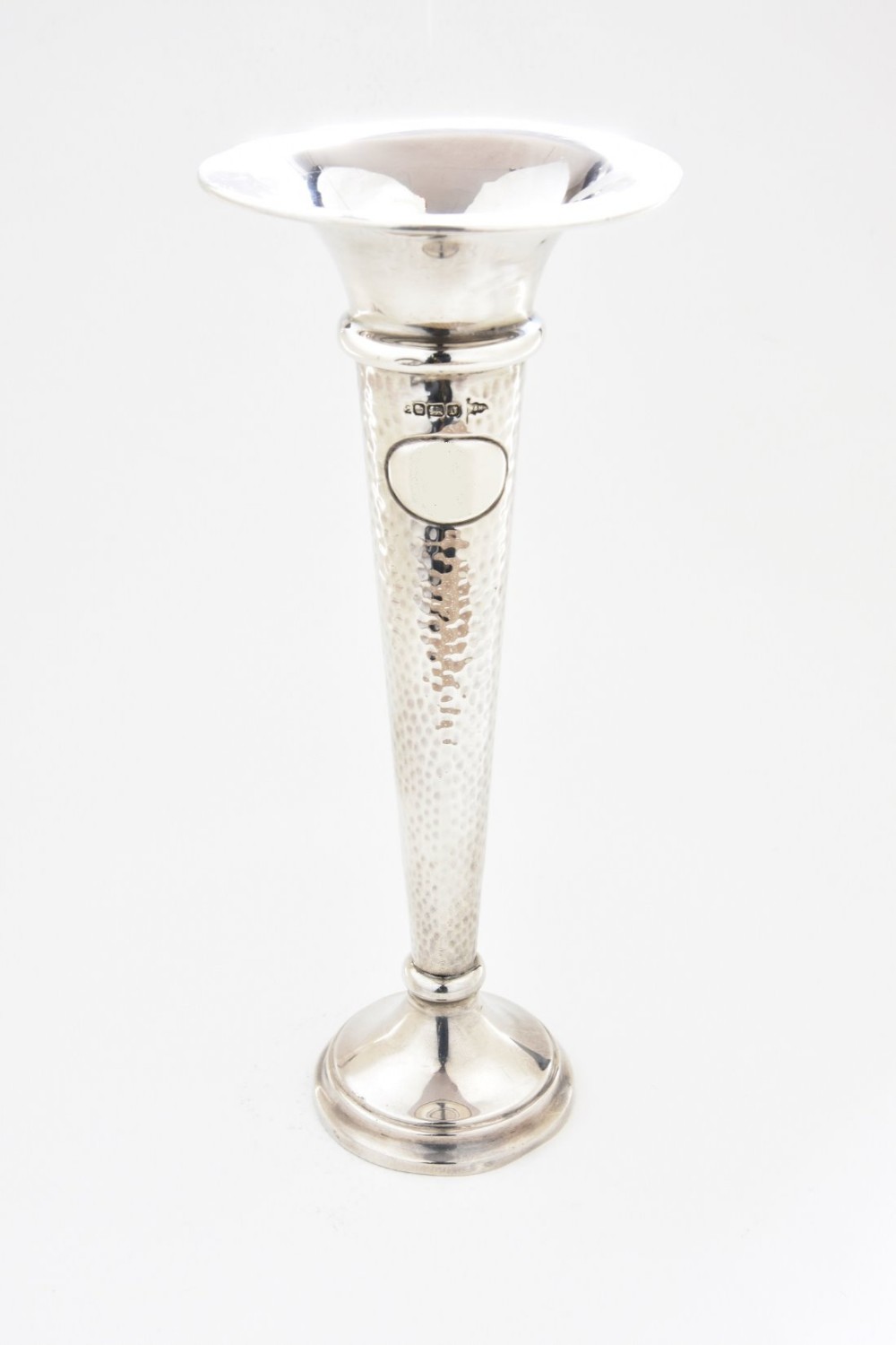 Large Edwardian Silver Trumpet Vase 1906