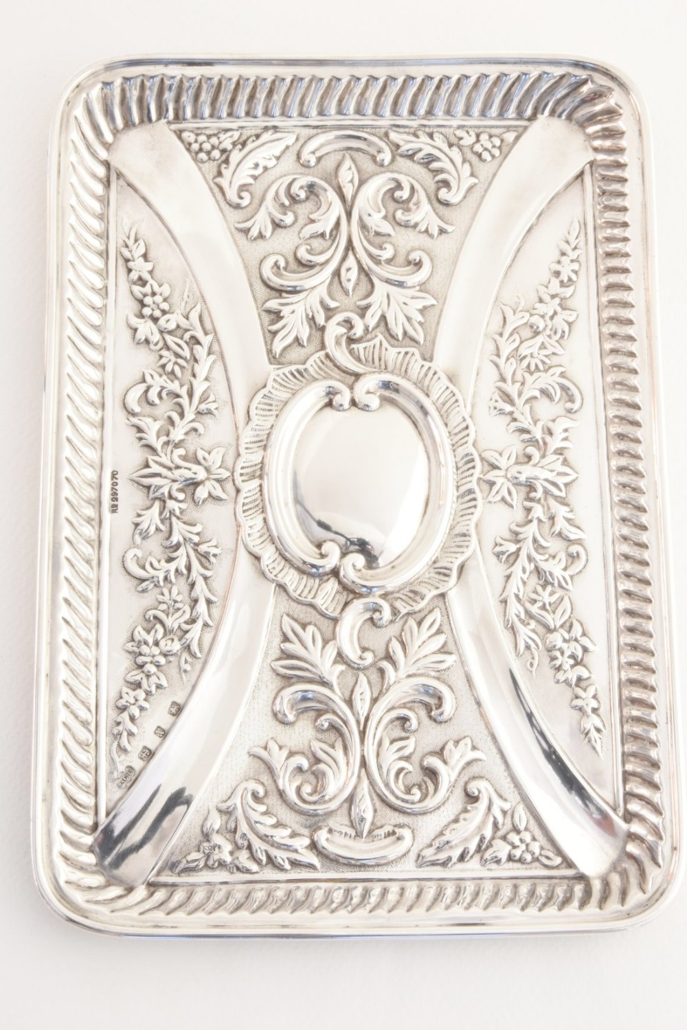 Victorian Art Nouveau Silver Tray 1897