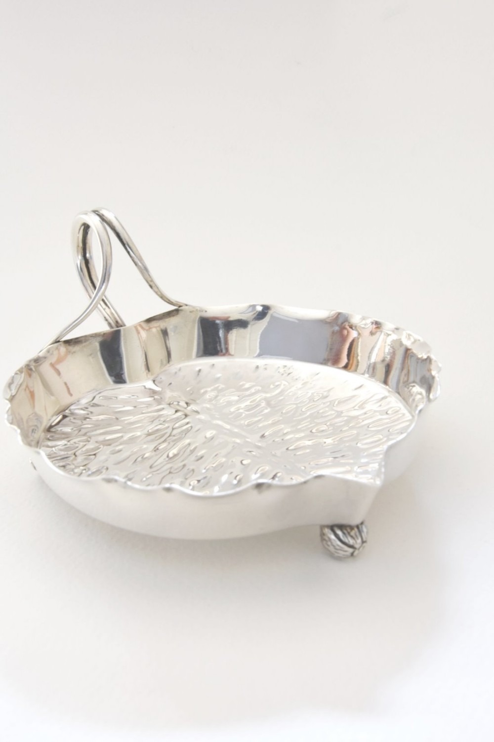 Superb Solid Silver Leaf Shaped Dish - Hukin & Heath