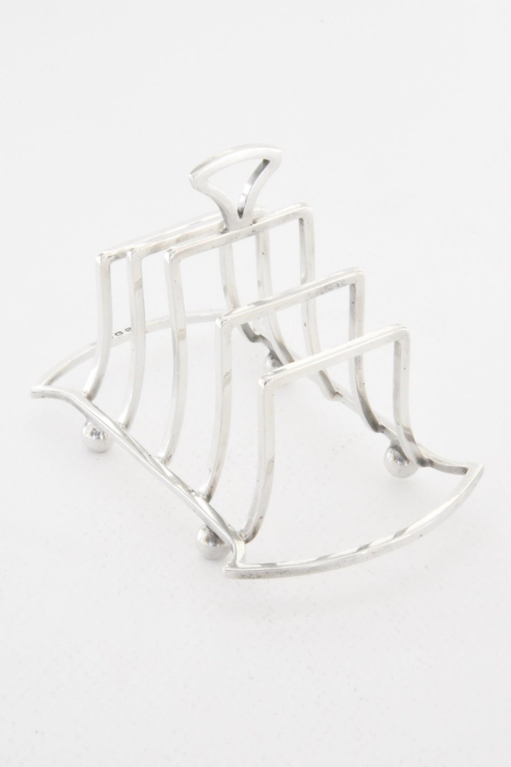 Art Deco Solid Silver Four Slice Toast Rack 1915