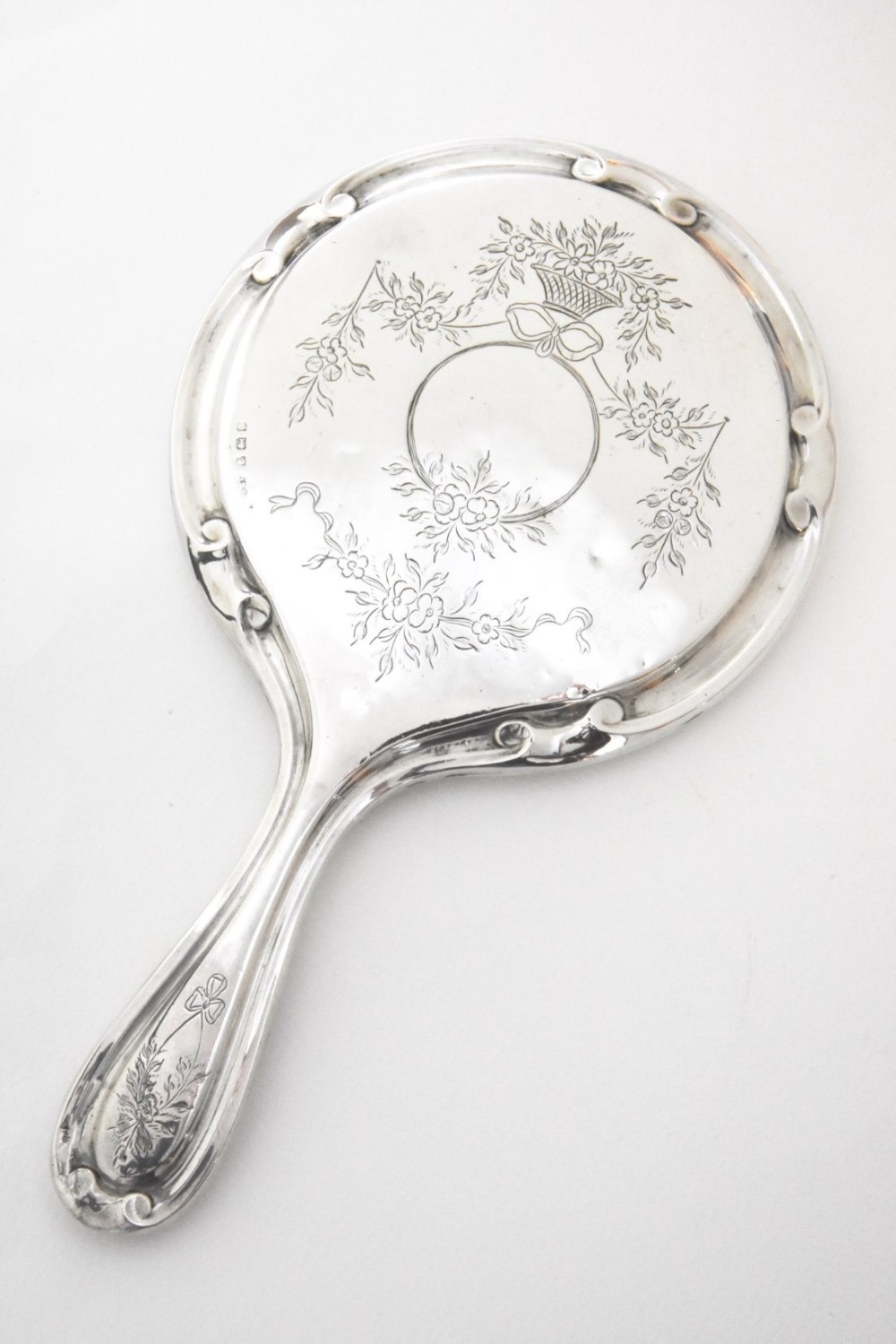 Engraved Silver Hand Mirror 1916