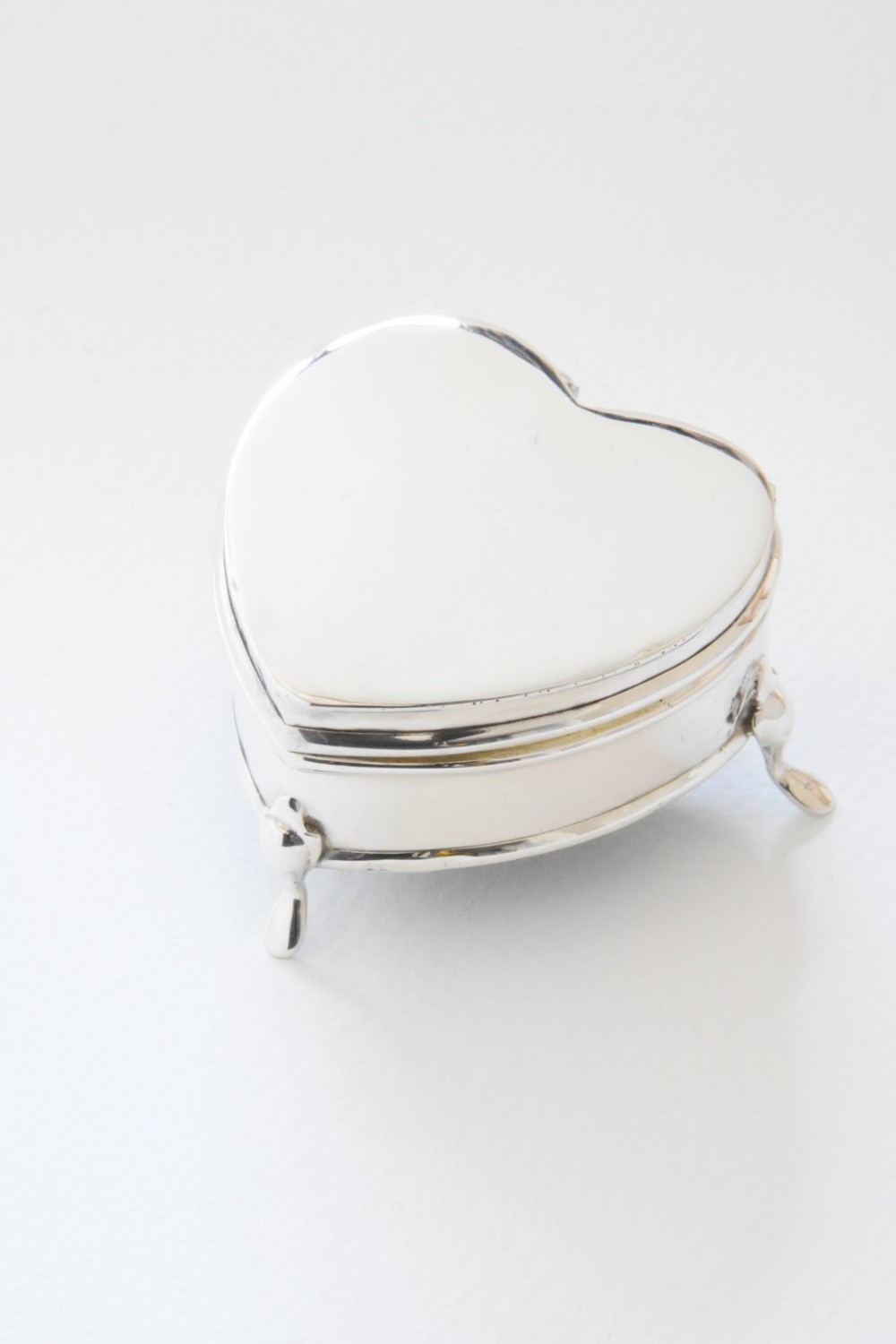 Edwardian Solid Silver Heart-Shaped Trinket Box 1908