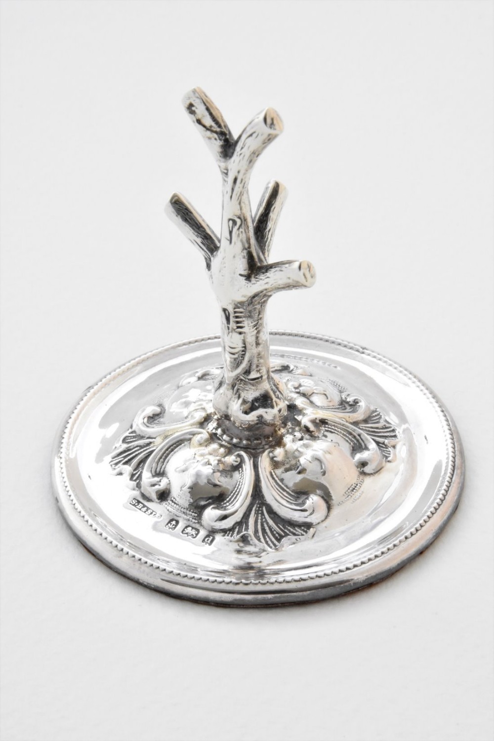 Edwardian Solid Silver Ring Tree 1903