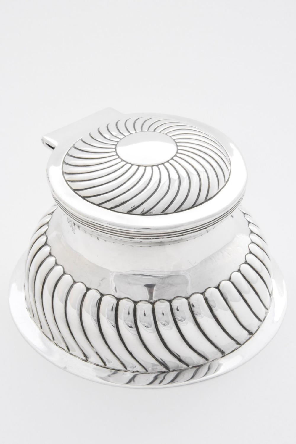 Victorian Silver & Glass Inkwell 1900