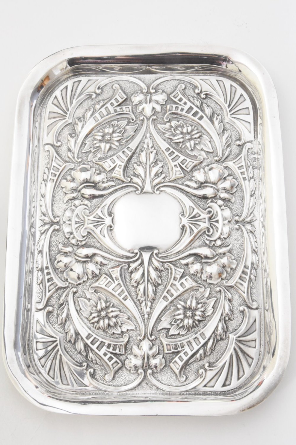 Solid Silver Embossed Dressing Table Tray 1910