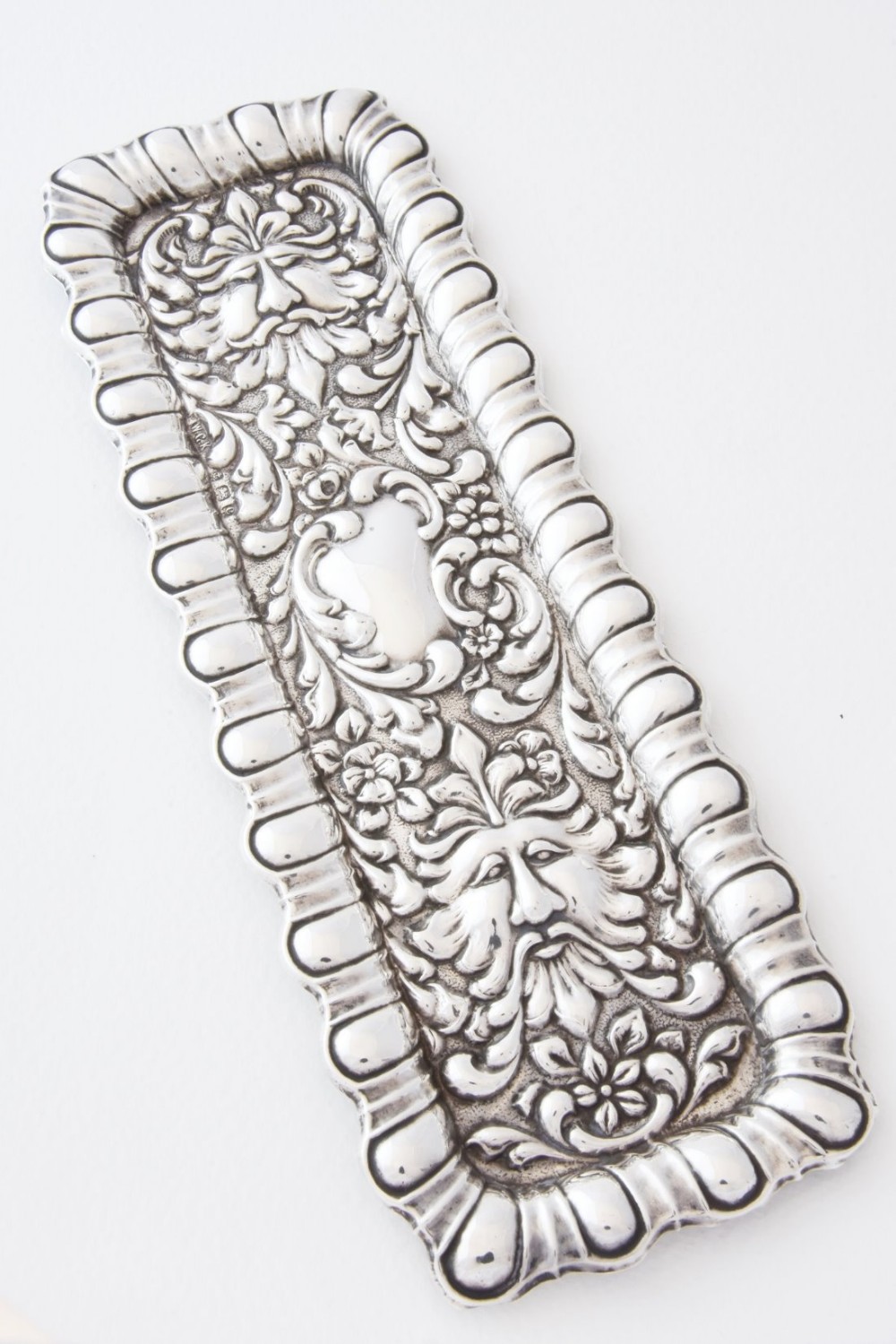 Edwardian Solid Silver Pen Tray 1902