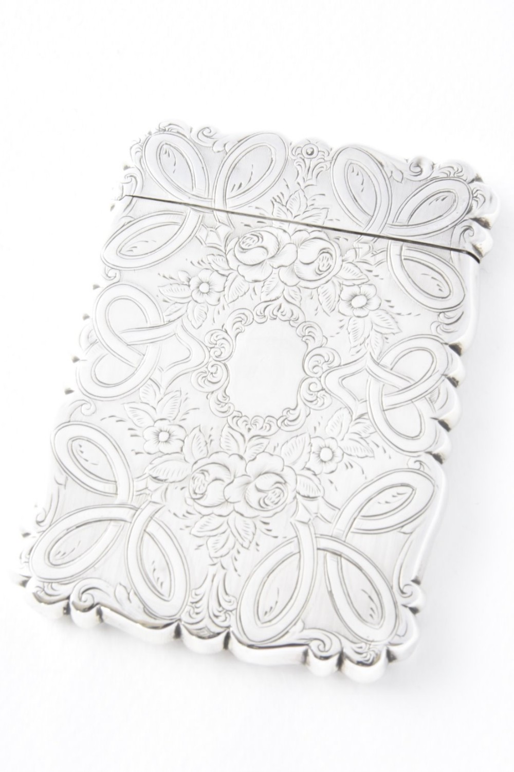 Victorian Solid Silver Card Case 1861 - Frederick Marson