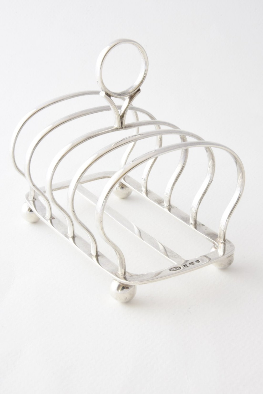 Antique Four Division Solid Silver Toast Rack 1906