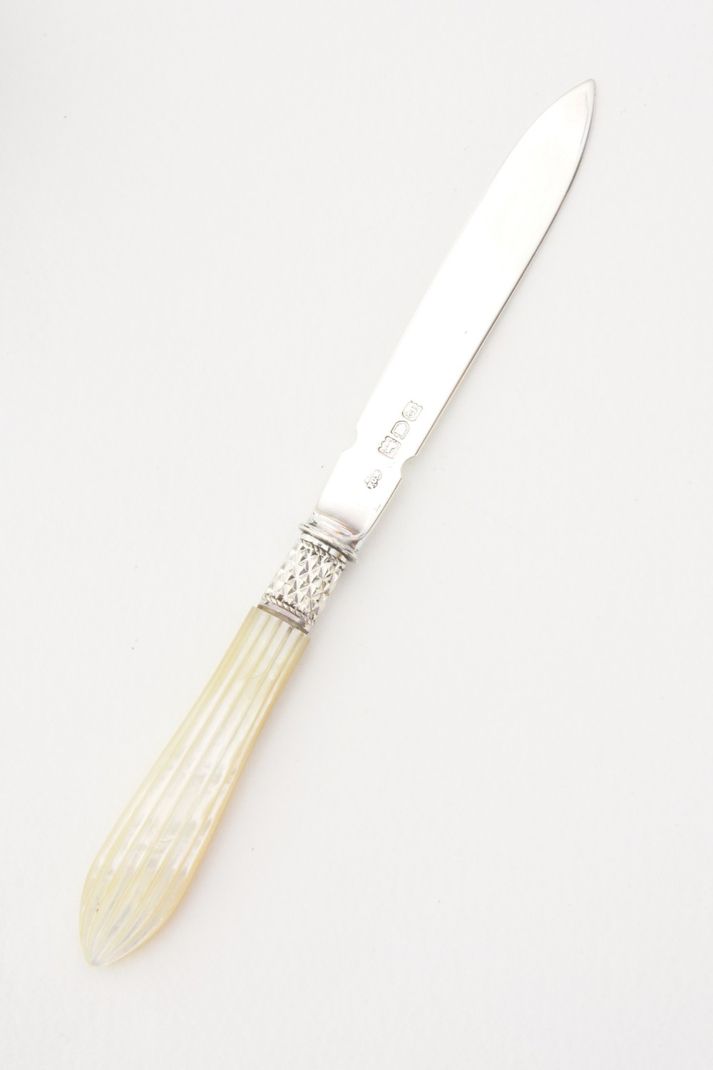 Edwardian Silver Letter Opener with Mother of Pearl Handle 1902
