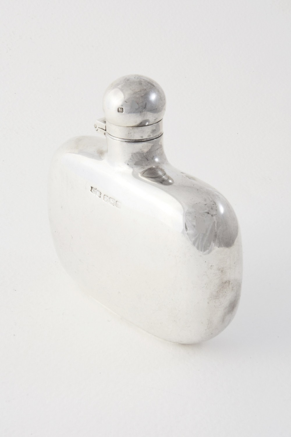 Solid Silver Hip Flask 1914