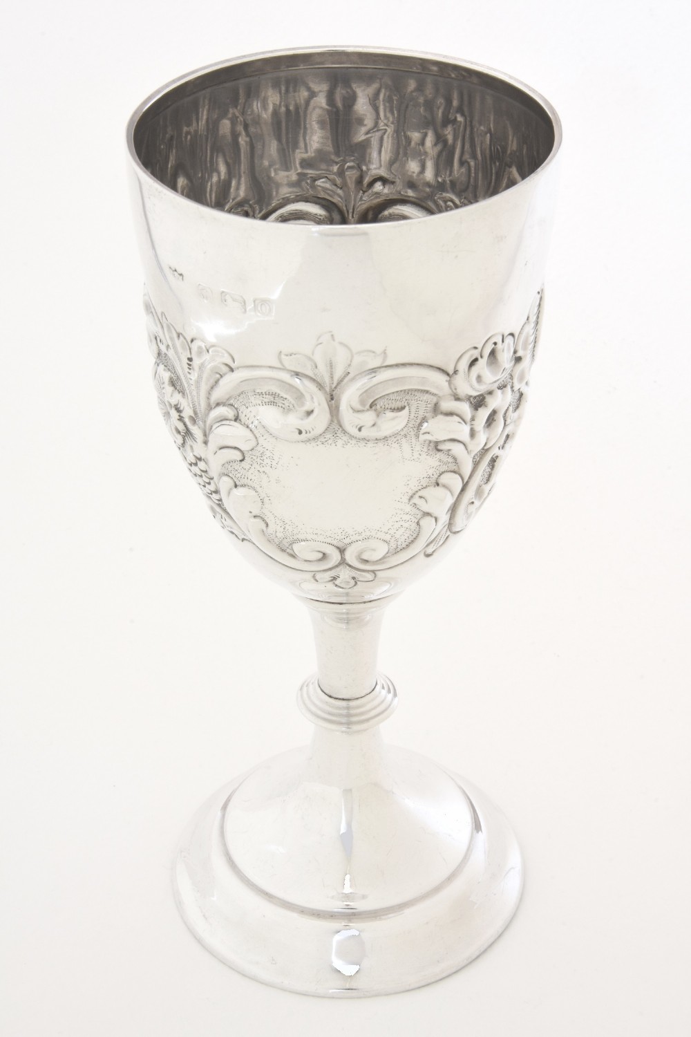 Embossed Solid Silver Goblet 1913
